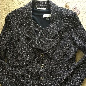 CLEARANCE - St. John speckled knit black jacket